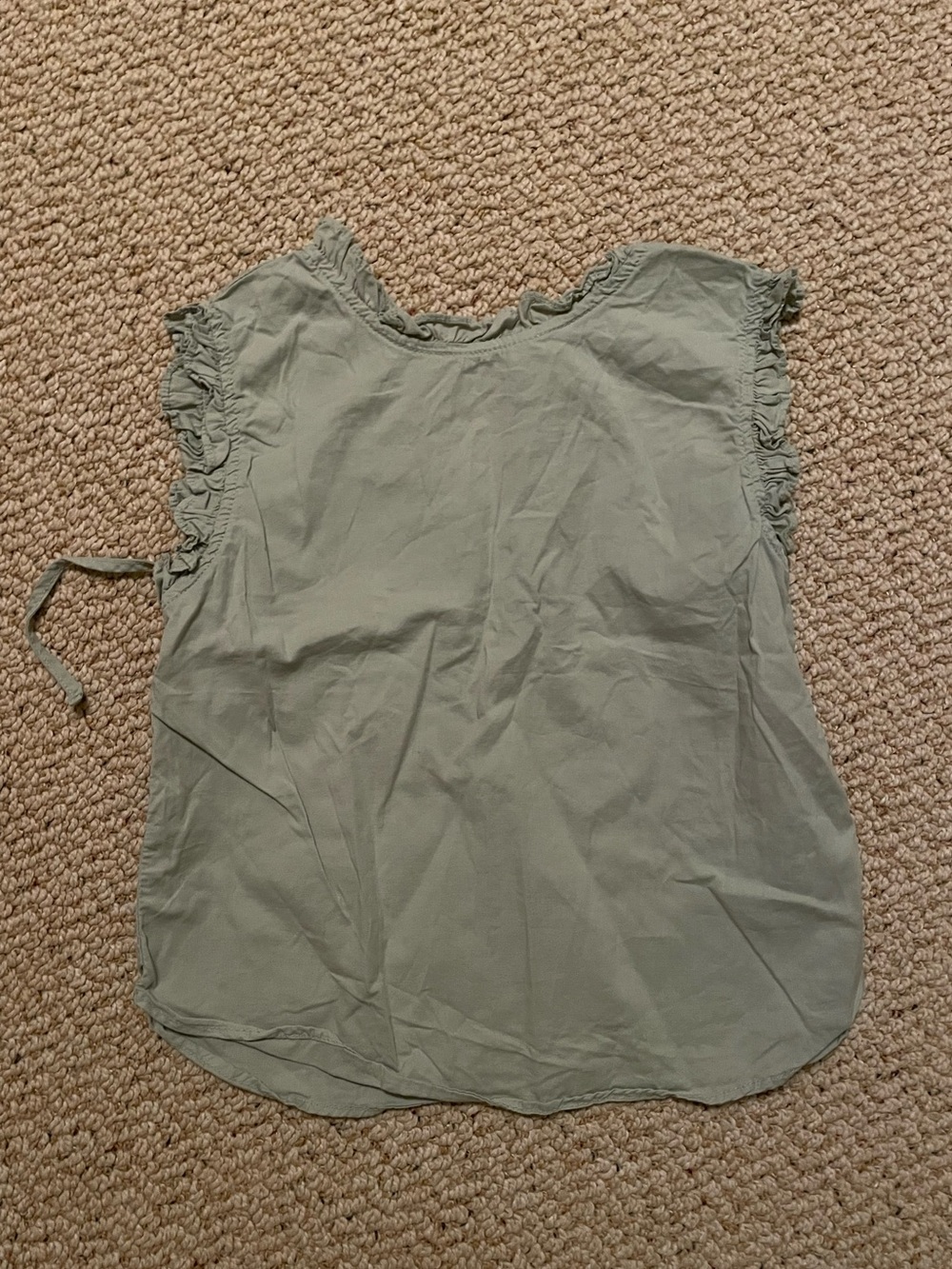 Light Sage Ruffle Sleeve Top